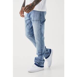 Mens Antique Blue Slim Rigid Flare Carpenter Jeans