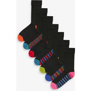 Next Black Stripe 7 Pack Mens Cotton Rich Socks