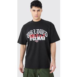 Mens Black Oversized Ofcl Graphic T-shirt