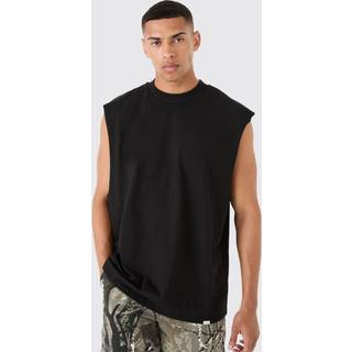 Mens Black Drop Armhole Extended Neck vest