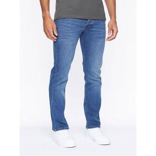 Crosshatch Herre Princed Jeans med lige pasform Stenvasket