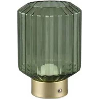 Lord LED-bordlampe, messing/grøn, højde 19,5 cm, glas
