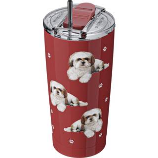 Shih Tzu Serengeti 16 Oz Rustfrit st?l Vakuumisoleret tumbler med spildt bevisl?g - 3D -print - Isoleret rejsekrus til varme eller kolde drikke (