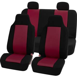 FH Group Full Set Car Seat Covers Bourgogne 3D Air Mesh - Universal Fit Automotive Seat Covers 1 Piece Front Seat Covers Solid Back Seat Cover Wa