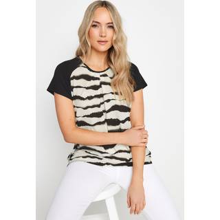 Lts Tall Black Blurred Abstract Print Front Tshirt 22-24 Lts | Tall Women's T-Shirts
