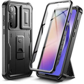 Samsung Galaxy A55 Tech-Protect Kevlar Cam+ etui - skærmbeskyttelse, kamerabeskyttelse, kickstand - sort