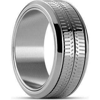 Tigris | 9 mm Sølvfarvet Roterende Tekstur Ring