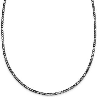 Essentials | 4 mm Gunmetal Sort Figaro Kæde Halskæde