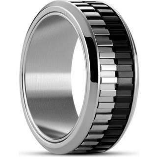Tigris | 9 mm Sølvfarvet & Sort Roterende Ring