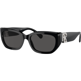 Ralph Lauren Kvinde RL8222 THE BRIDGET 500187 Solbriller Acetat Sort Grå Cat Eye Normal