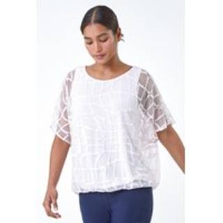 Roman Roman Pink Abstract Check Print Blouson Top
