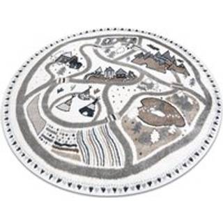 Tæppe FUN Land til børn, landsby, gader, hjul - fløde cirkel 120 cm