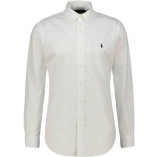 Polo Ralph Laurentil mænd. 710937993008 Custom Fit twill-skjorte hvid (XL), Casual, Bomuld, Lange ærmer