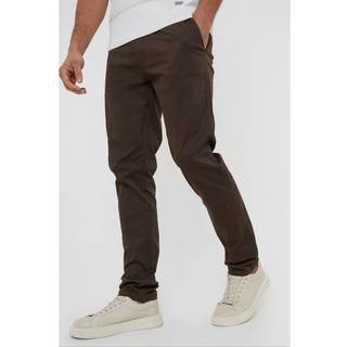 Threadbare Threadbare Chocolate Cotton Slim Fit Chino Trousers With Stretch