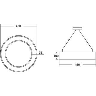 BRUMBERG Biro Circle Ring10 Ø45cm op/ned DALI sort 3000K