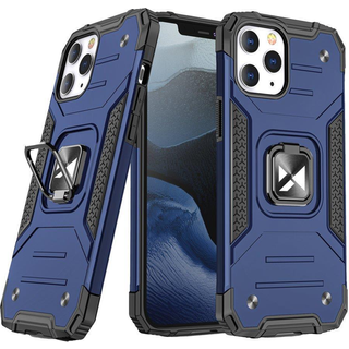 Wozinsky Ring Armor case for iPhone 14 Pro Max armored cover magnetic holder ring blue