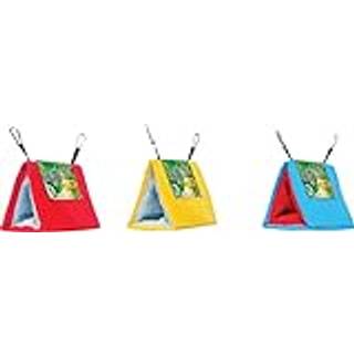 Prevue Pet Products BPV1163 7-tommer plast/stoffugl Snuggle Hut Lille farver varierer