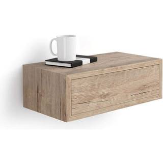 Mobili Fiver Riccardo Floating Nightbord Oak 17.7 """" X 9.8 """" X 6.1 """" Laminat-f?rdig moderne natbord Slutbord Italienske m?bler