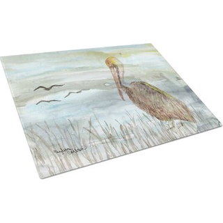 Caroline's Treasures SC2009LCB Brown Pelican akvarelglassk?ringsplade STOR Dekorativt tempereret glas K?kkensk?ring og serveringsplade Stor i sto