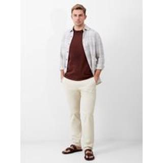 French Connection French Connection Cream Cotton Stretch Slim Fit Chino Trousers