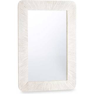 Vægspejl Gift Decor Hvid Brun Striber 90 x 60 x 2 cm Rektangulær