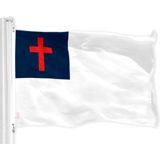 G128 Christian Flag | 3x5 ft | Liteweave Pro Series Trykt 150D Polyester | Religi?st flag Indoor/udend?rs livlige farver Messing Grommets Tykkere