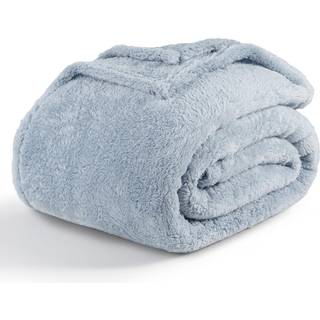 Berkshire tæppe klassisk ekstra-fluffy plys kast tæppe blødt fuzzy fluffy langt hår kast tæppe til sofa sofa seng blå tåge 50x60 tommer