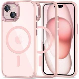 iPhone 15 Tech-Protect Magmat Cover - MagSafe Kompatibel - Pink / Klar
