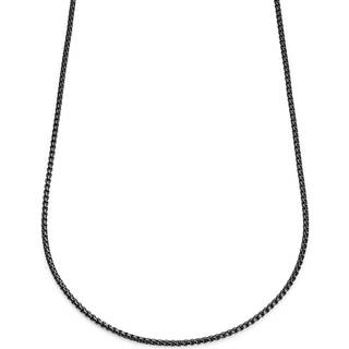 Essentials | 3 mm Gunmetal Sort Buet Box Chain Halskæde