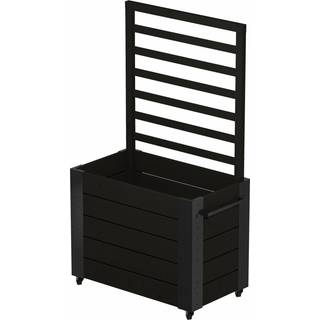 Plus Cubic Blomsterkasse med espalier og hjul i Sort RAL 9005 155 cm