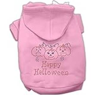 Mirage Pet Products 8-tommer Happy Halloween Rhinestone Hoodies X-Small Pink