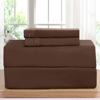 Luksuri?se pudebetr?k p? Amazon! Elegant Comfort 1500 tr?dantal rynker falmer og pletbestandigt 2-delt pudebetr?k Standardst?rrelse - Chokoladebr