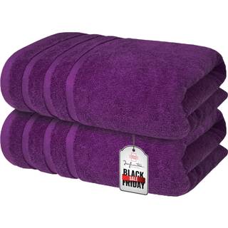 Premium lilla badeh?ndkl?der - 700 GSM 100 % bomuld 27x54 tommer Pakke med 2 badev?relsesh?ndkl?der - Ultrabl?de og h?jabsorberende hotel- og spa