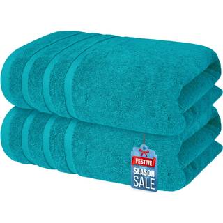 Premium teal badeh?ndkl?der - 700 GSM 100% bomuld 27x54 tommer pakke med 2 badev?relsesh?ndkl?der - Ultra bl?d og meget absorberende hotel og spa