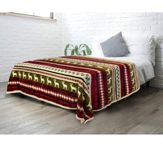 Pavilia Christmas Sherpa Blanket Throw Queen Bed | R?d flanel fleece juledekoration t?ppe | Plys varmt bl?dt hyggeligt reversibel vinterferie t?p