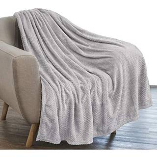 Pavilia bl?d fleece lysegr? kast t?ppe til sofa letv?gt plys varme t?pper til seng fuzzy hyggelig flanell t?ppe kast til sofa rejse jacquard m?ns