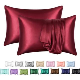 MR & HM Satin Pillowcase til hår og hud silke satin pudebetræk 2 pakke king size pude sager sæt med 2 silkeagtigt pudebetræk med konvolutlukning