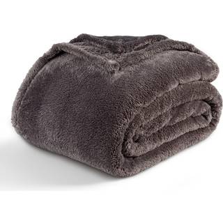 Berkshire tæppe klassisk ekstra-fluffy plys kast tæppe blødt fuzzy fluffy langt hår kast tæppe til sofa sofa seng skygge grå 50x60 tommer