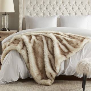 Hyde Lane faux pels kast tæppe - ultra lang bunke luksus fluffy ræv gylden med brunt vippede tæpper til boligindretning fuzzy plys dyrefarve kast