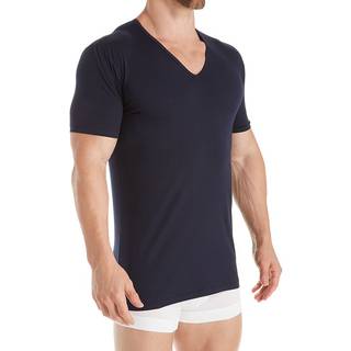 Zimmerli Herren T-Shirt blau Baumwolle & Mix unifarben