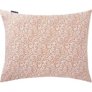 Lexington Wave Printed Cotton Sateen Pudebetræk 50x60 Cm Terra - Pudebetræk Bomuldssatin Hvid - 12420012-1098-P25