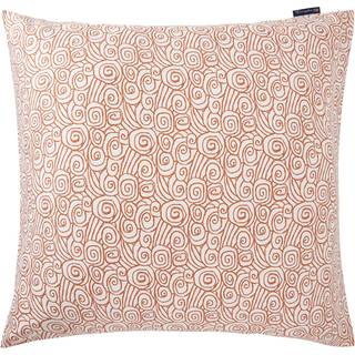 Lexington Wave Printed Cotton Sateen Pudebetræk 65x65 Cm Terra - Pudebetræk Bomuldssatin Hvid - 12420012-1098-P70