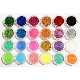 24 dåser glitter til negle dekoration