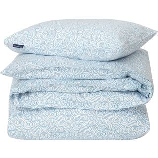 Lexington Wave Printed Cotton Sateen Sengesæt 220x220 + 50x60x2 Cm t - Sengetøj Bomuldssatin Blå - 12420009-1600-S305