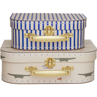 OYOY Mini crocodile & stripes rejsetaskesæt Beige