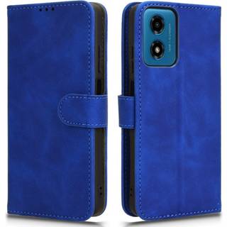SKALO Motorola Moto G04 Matt PU-læderpungetui - Blå