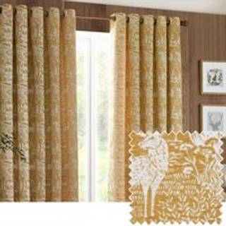 Furn Furn Ochre Winter Woods Chenille Eyelet Curtains