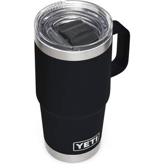 Yeti rambler 20 oz rejse krus rustfrit st?l vakuum isoleret med h?jborg l?g sort