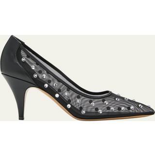 Khaite River embellished leather-trimmed pumps - black - EU 40