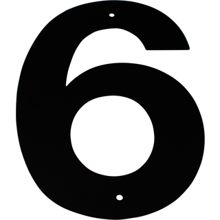 Jasa Company husnummer 6, med skruehuller, 18 cm, sort